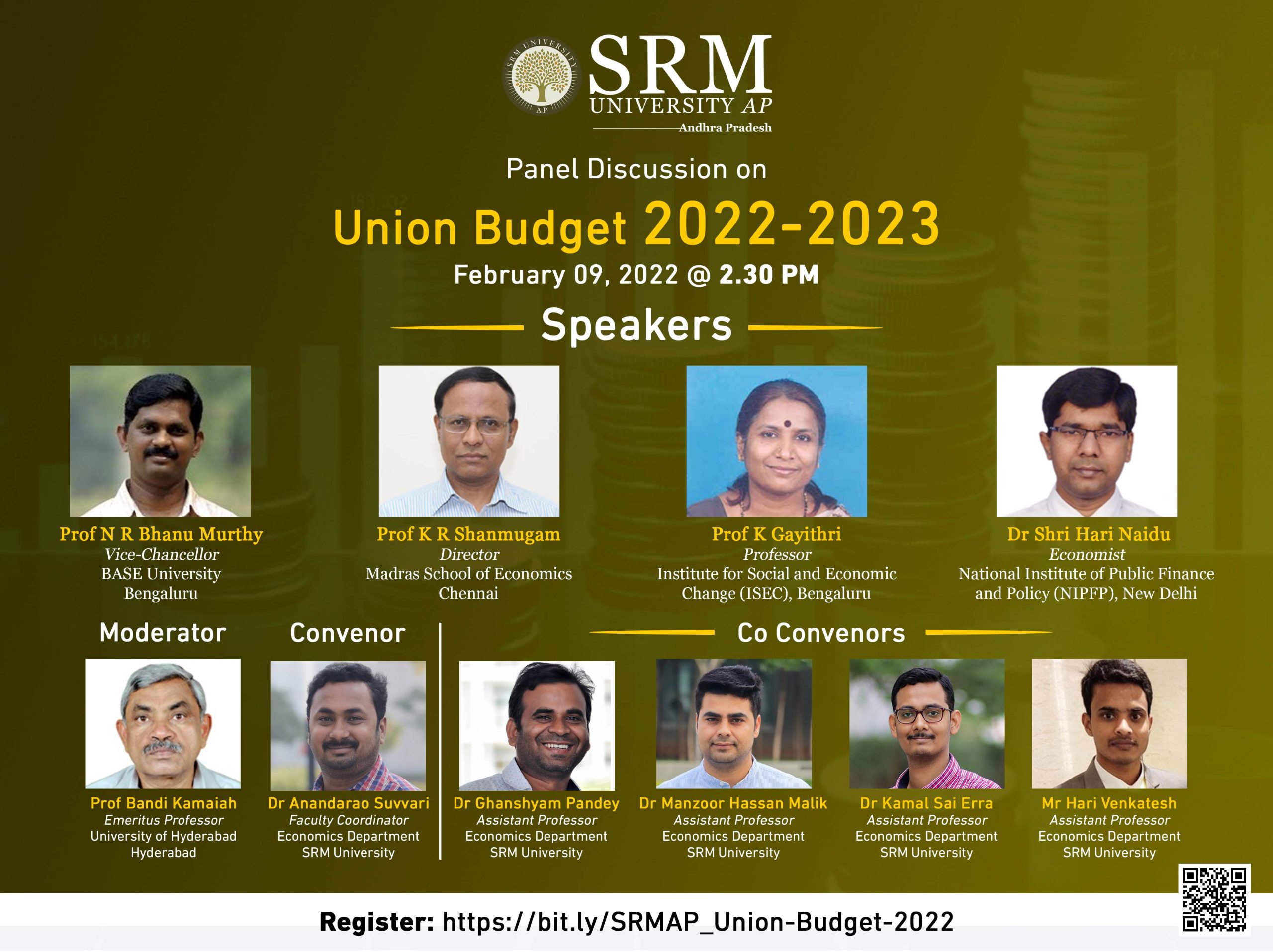 Chennai Events In February 2023 Panel Discussion on Union Budget 20222023 SRM University AP, Andhra