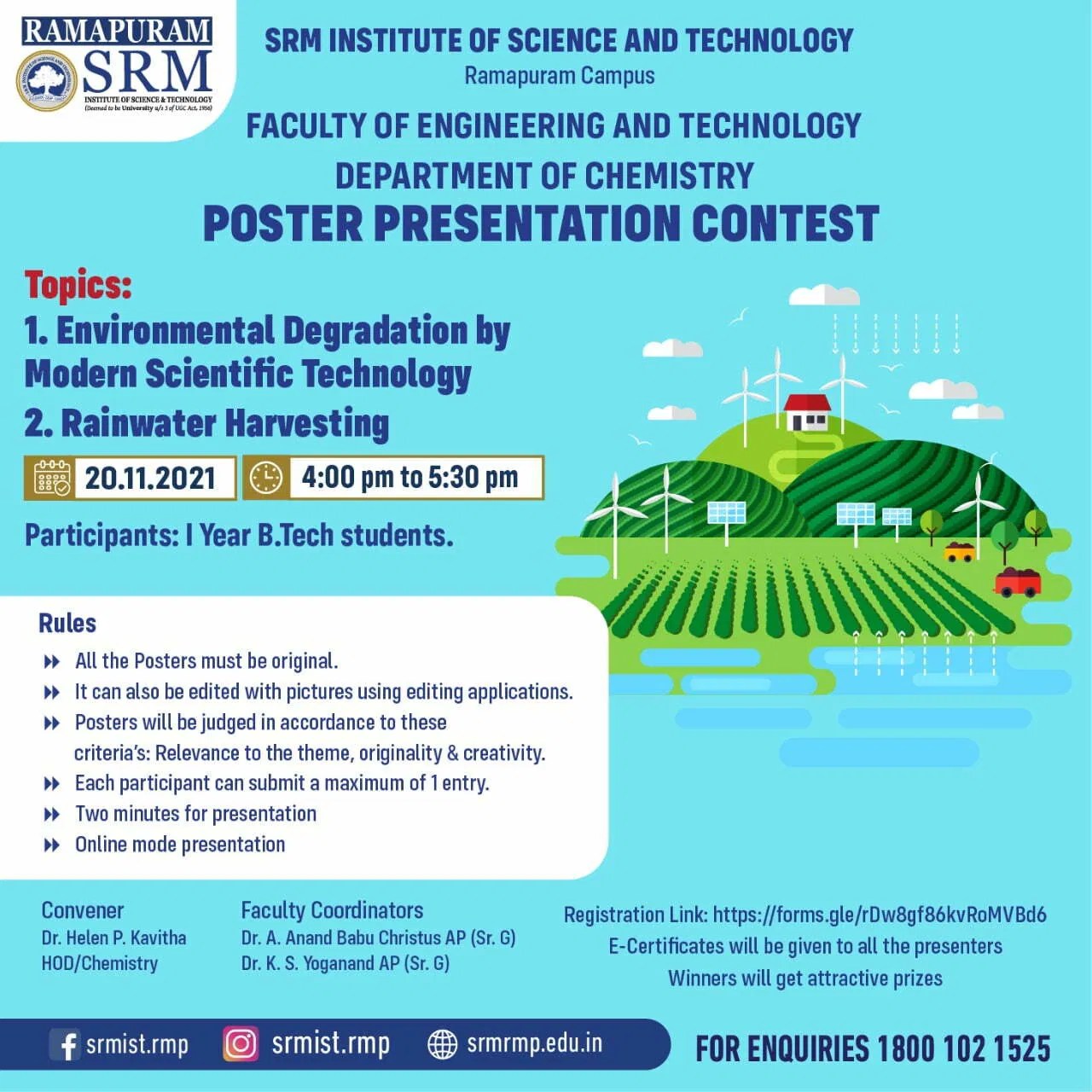 Poster Presentation Contest SRM Ramapuram SRMIST Ramapuram