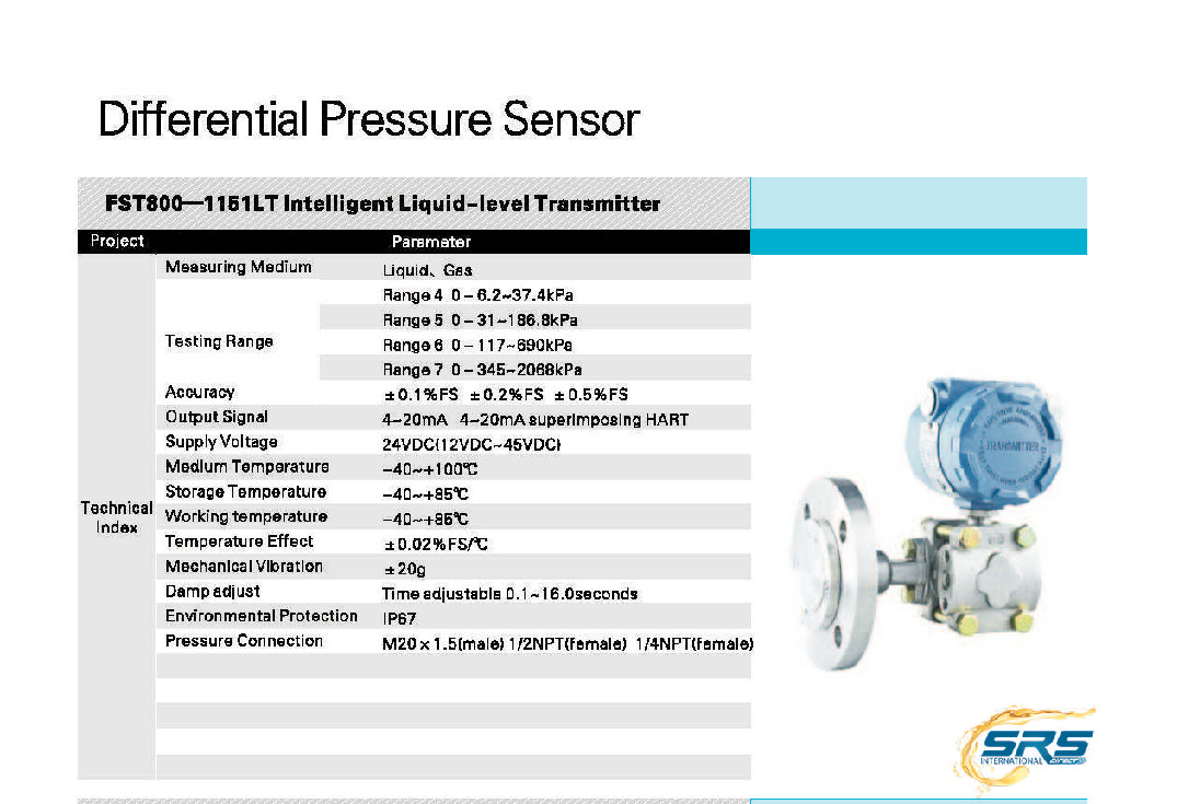 Differential Pressure Transmitter SRSINTLDIRECT Industrial Pressure