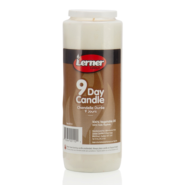 Lerner 9 Day Candle 100 Vegetable Oil S & R Trading Inc