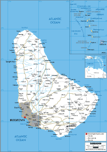 Barbados Map (Physical) - Worldometer