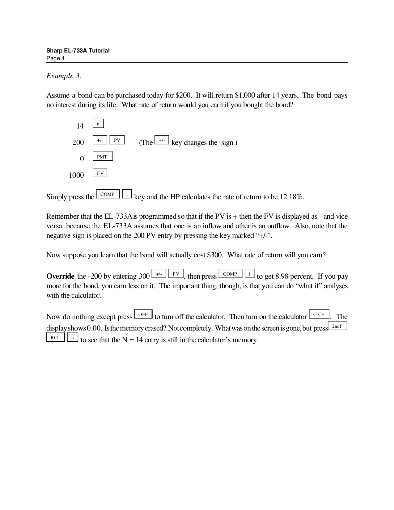 PDF manual for Sharp Calculator EL738