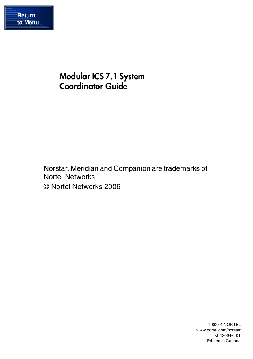 Download free pdf for Nortel Meridian Companion PBX manual