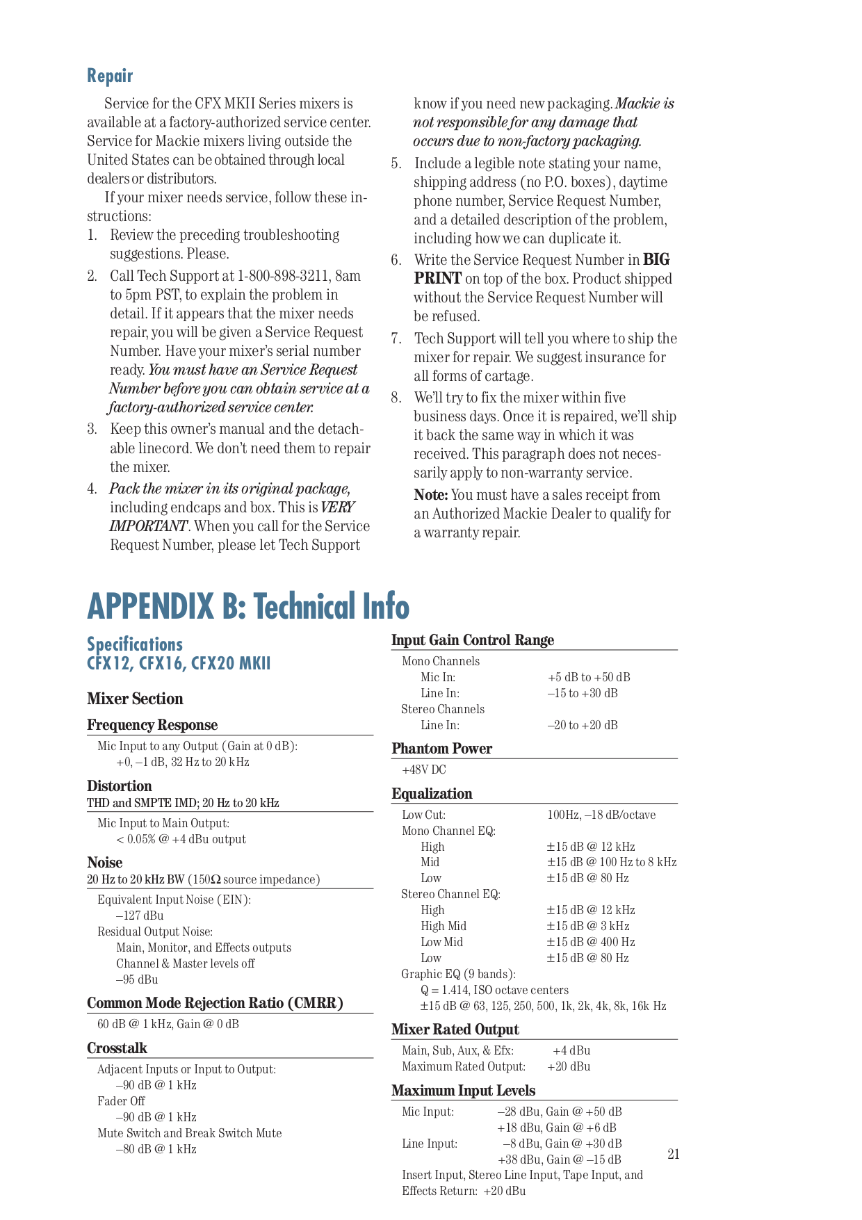 Download free pdf for Mackie CFX mkII Series CFX 12 Line Mixer Other manual
