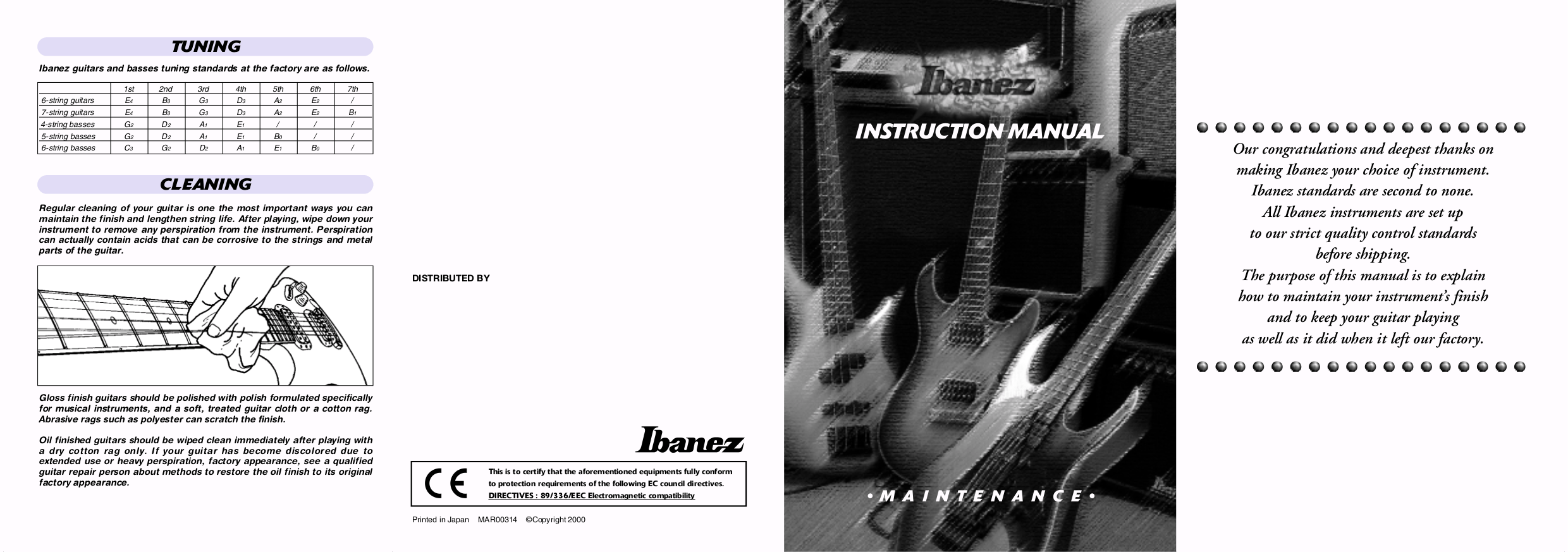 Ibanez Mtm Electric Guitar Owner Manual