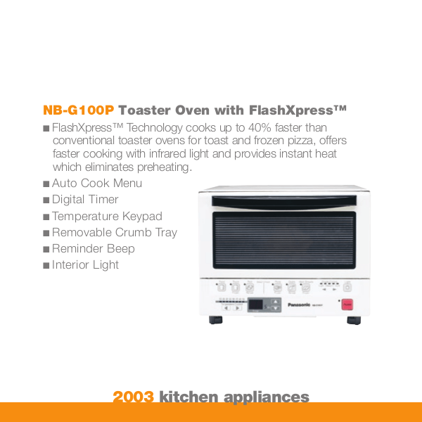 Download free pdf for Panasonic NBG100P Oven manual