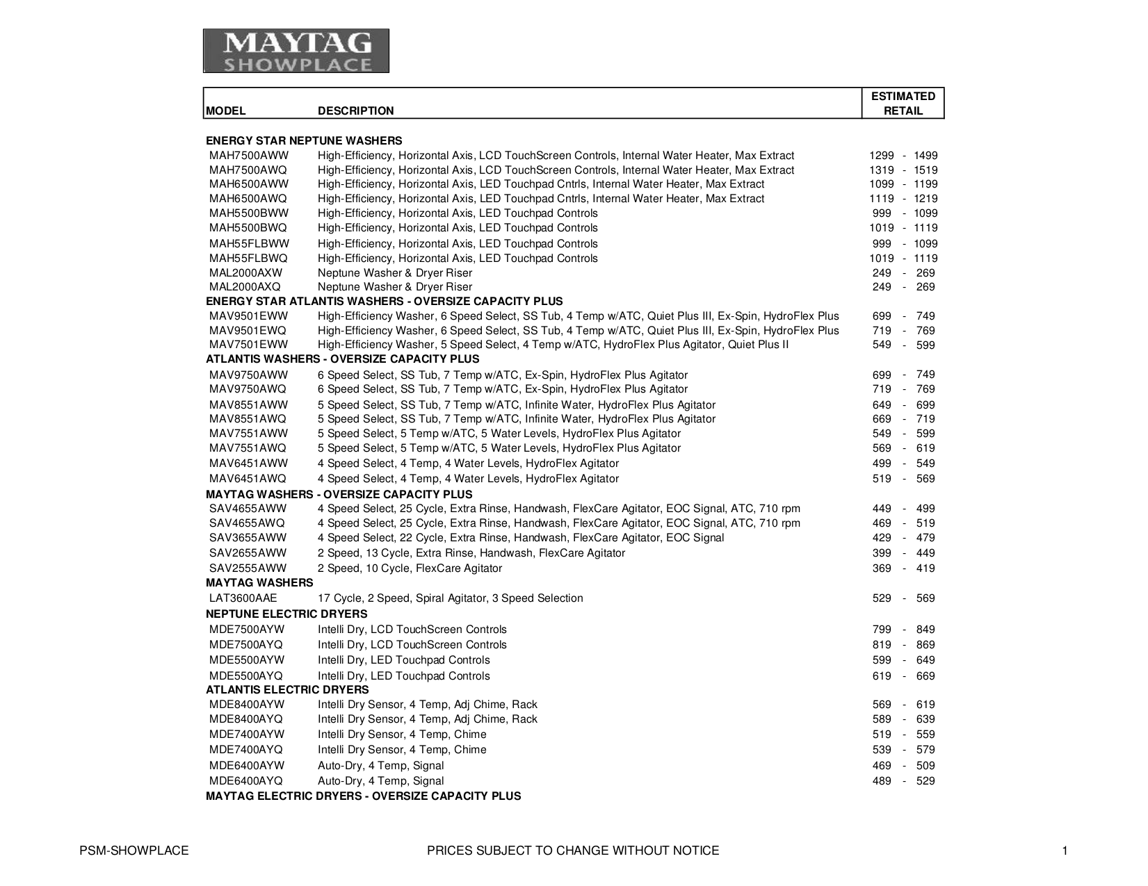 Download free pdf for Maytag Atlantis MAV6451AWW Washer manual
