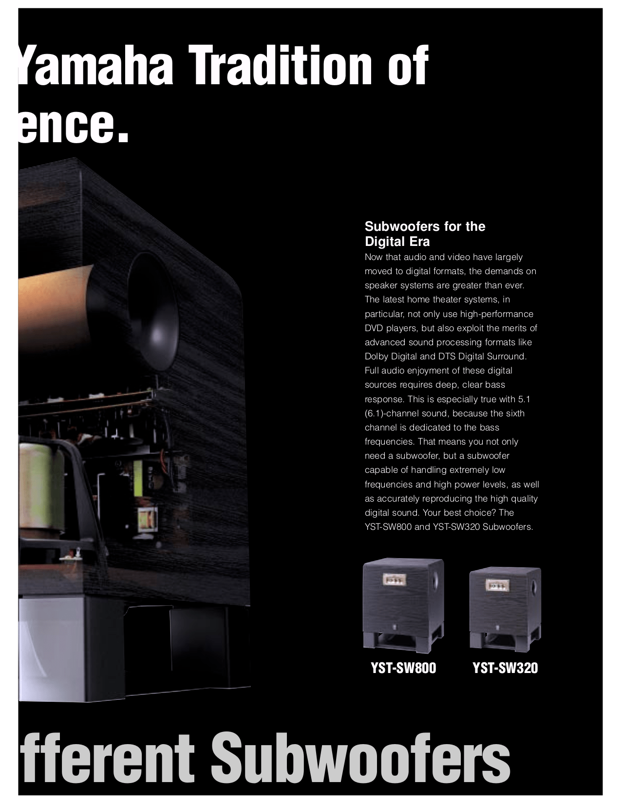 PDF manual for Yamaha Subwoofer YSTSW800