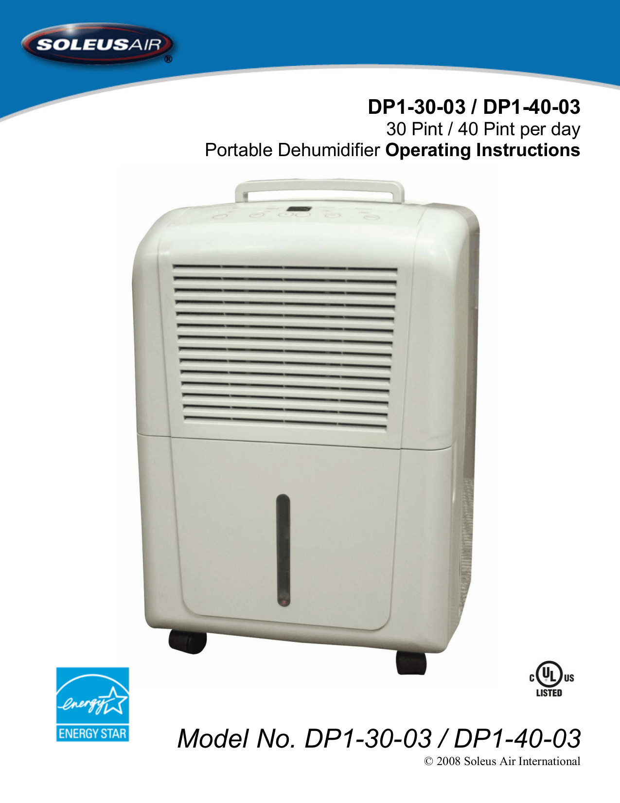 Bestseller Soleus Air Dehumidifier Manual