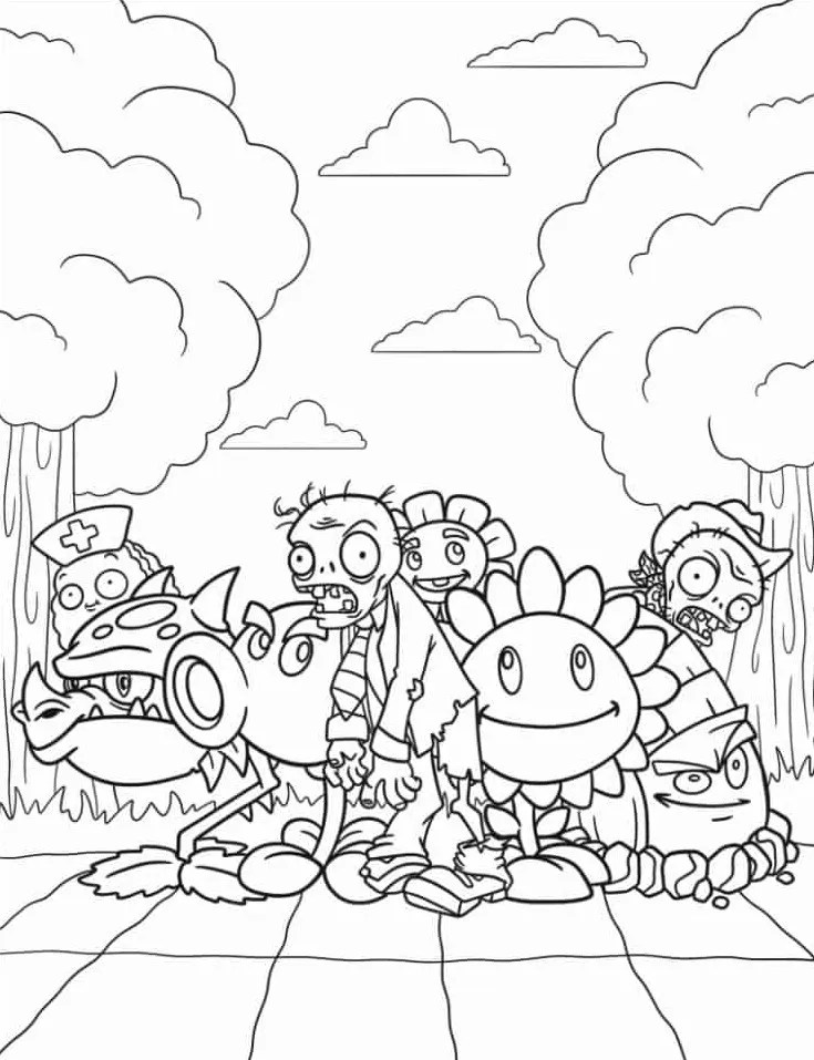 98 Plants Vs. Zombies Coloring Pages For Kids SSColoring