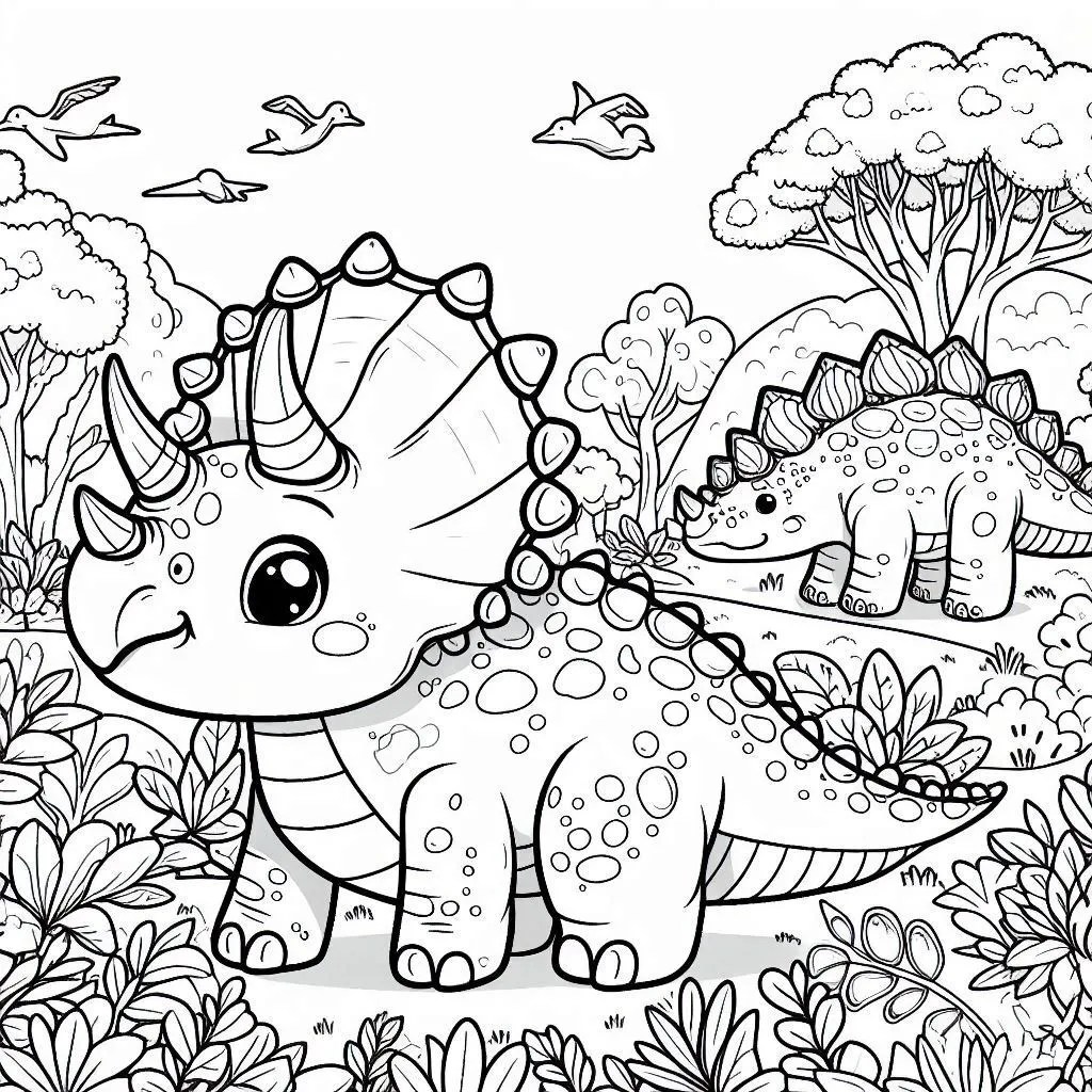 35 Triceratops Coloring Pages For Kids Free PDF Printables