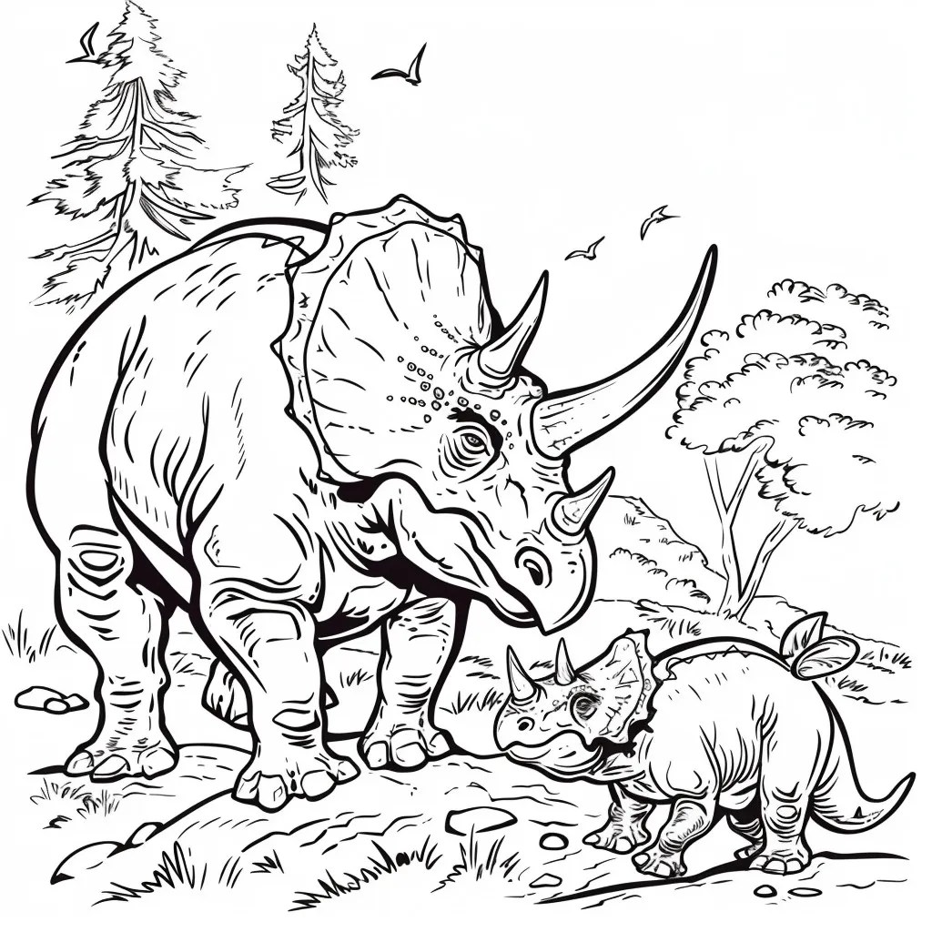 35 Triceratops Coloring Pages For Kids Free PDF Printables