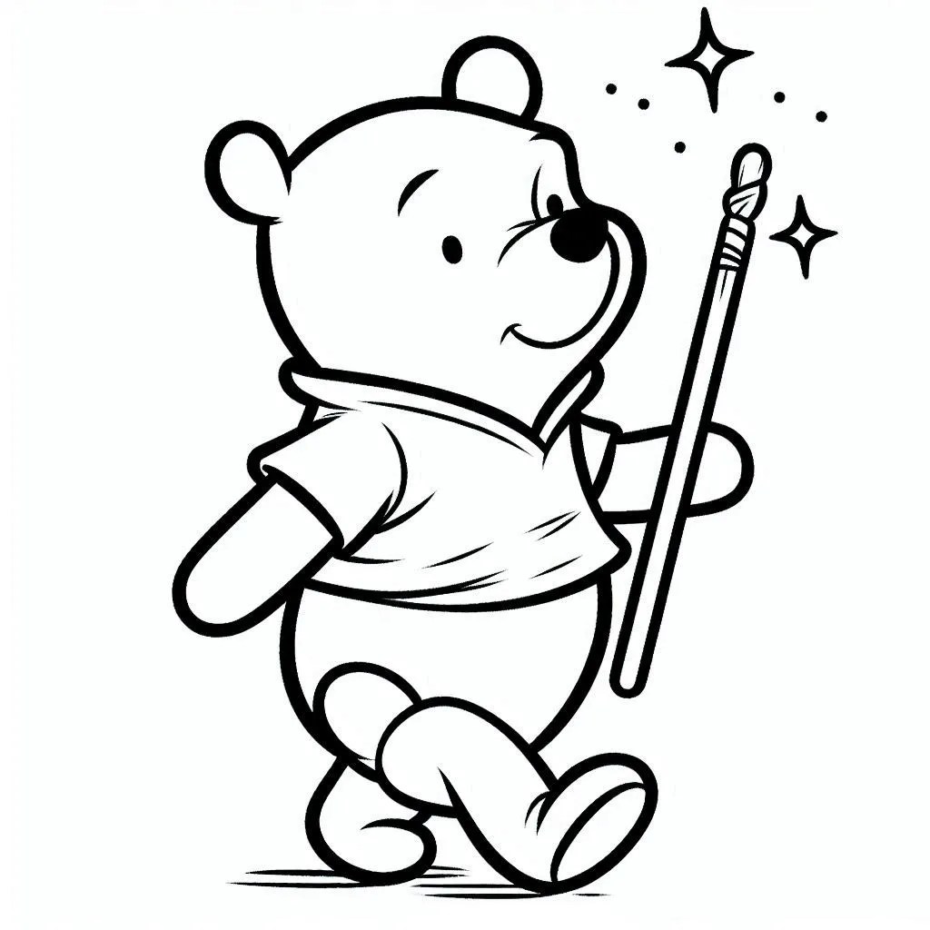 Winnie The Pooh Pose Coloring Pages