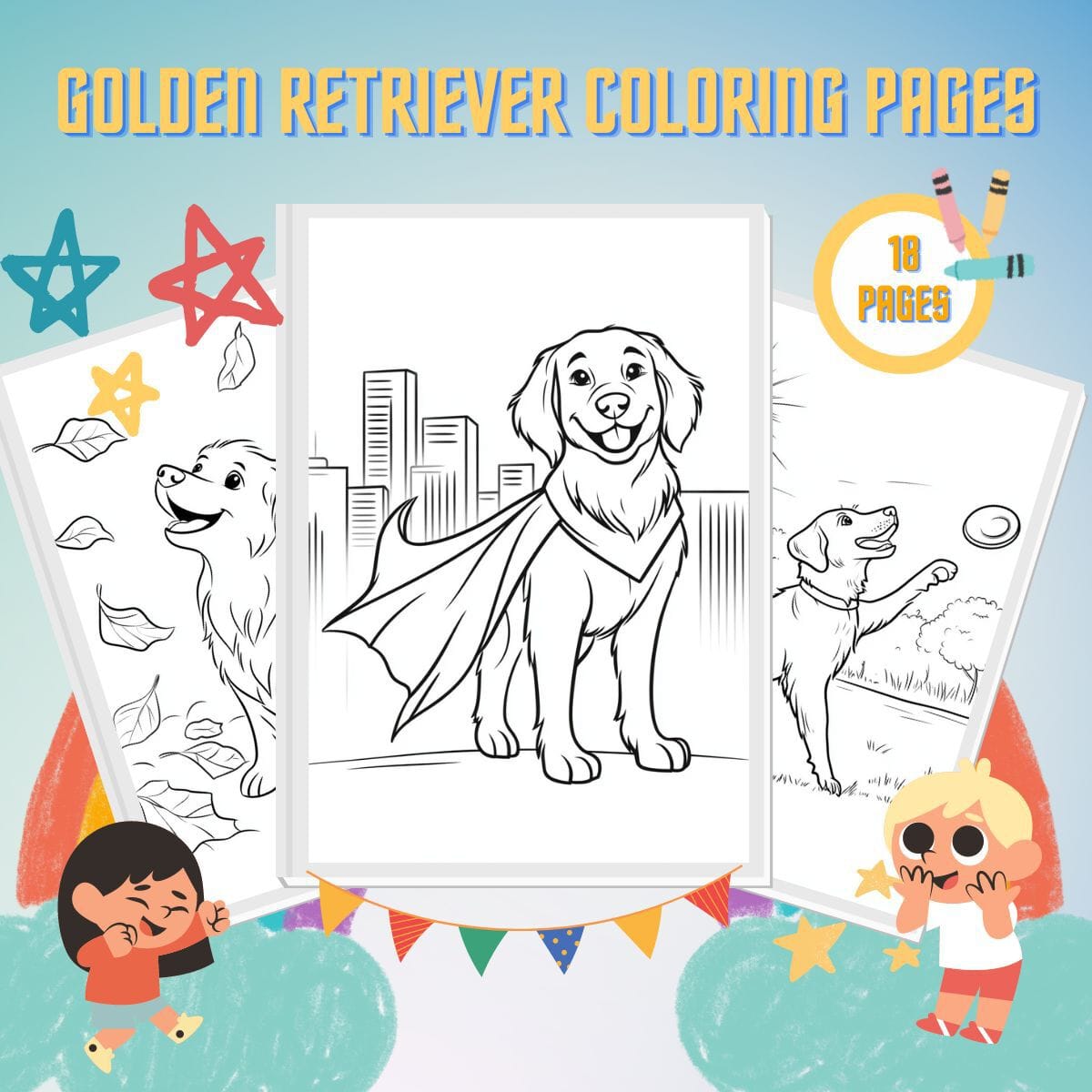 18 Golden Retriever Coloring Pages Free Printables PDF