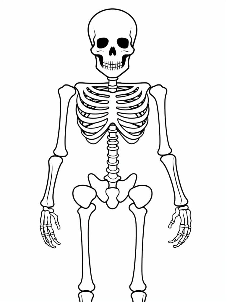 19 Skeleton Coloring Pages Free, Fun & Printable!