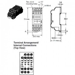 BASE RELE RELAY O RELEVO 110VAC DE 14 PINES INDUSTRIAL MY4N -20