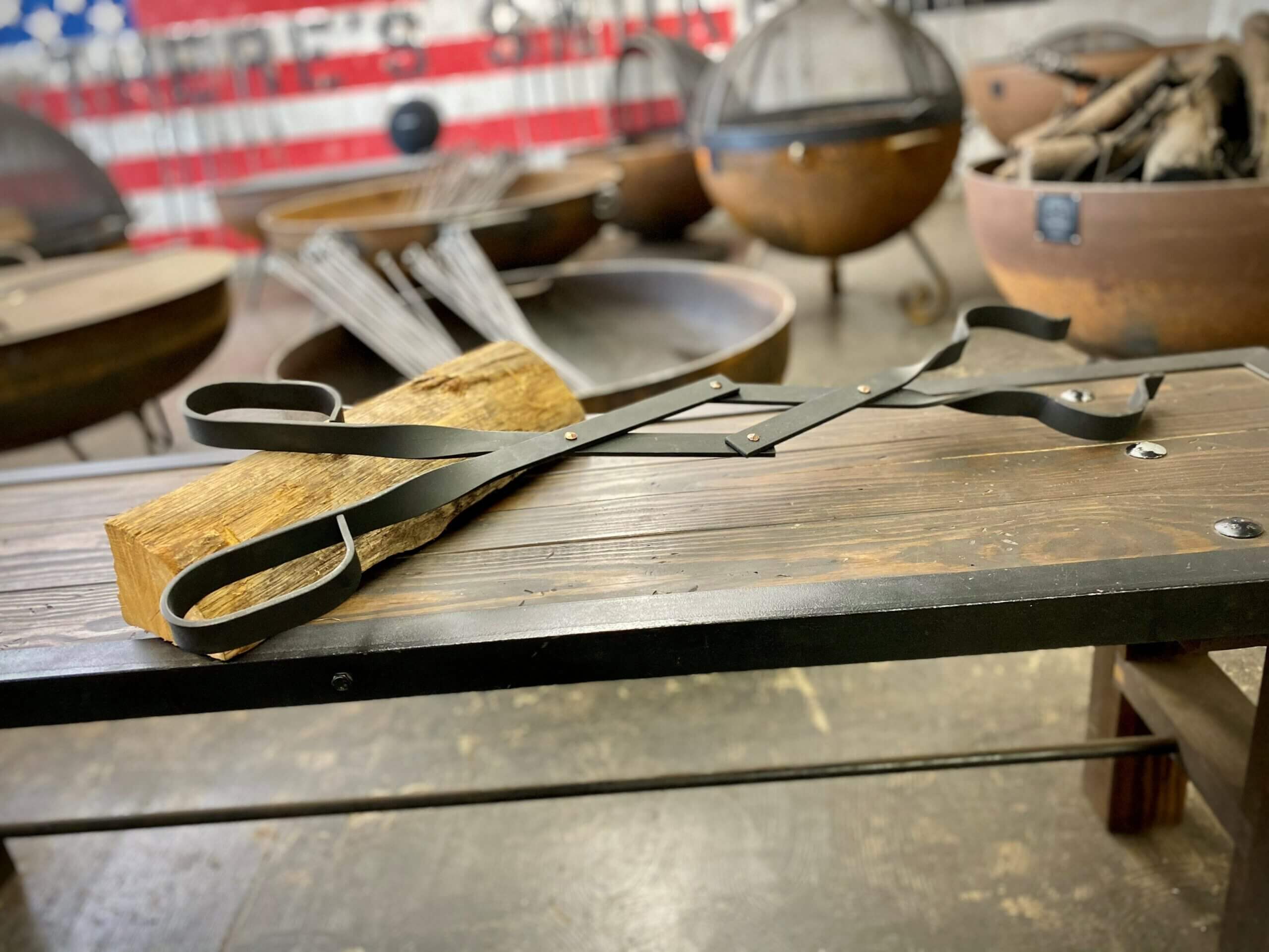 Handcrafted Fire Pit Log Tongs Custom Fire Pits Unique Fire Pits