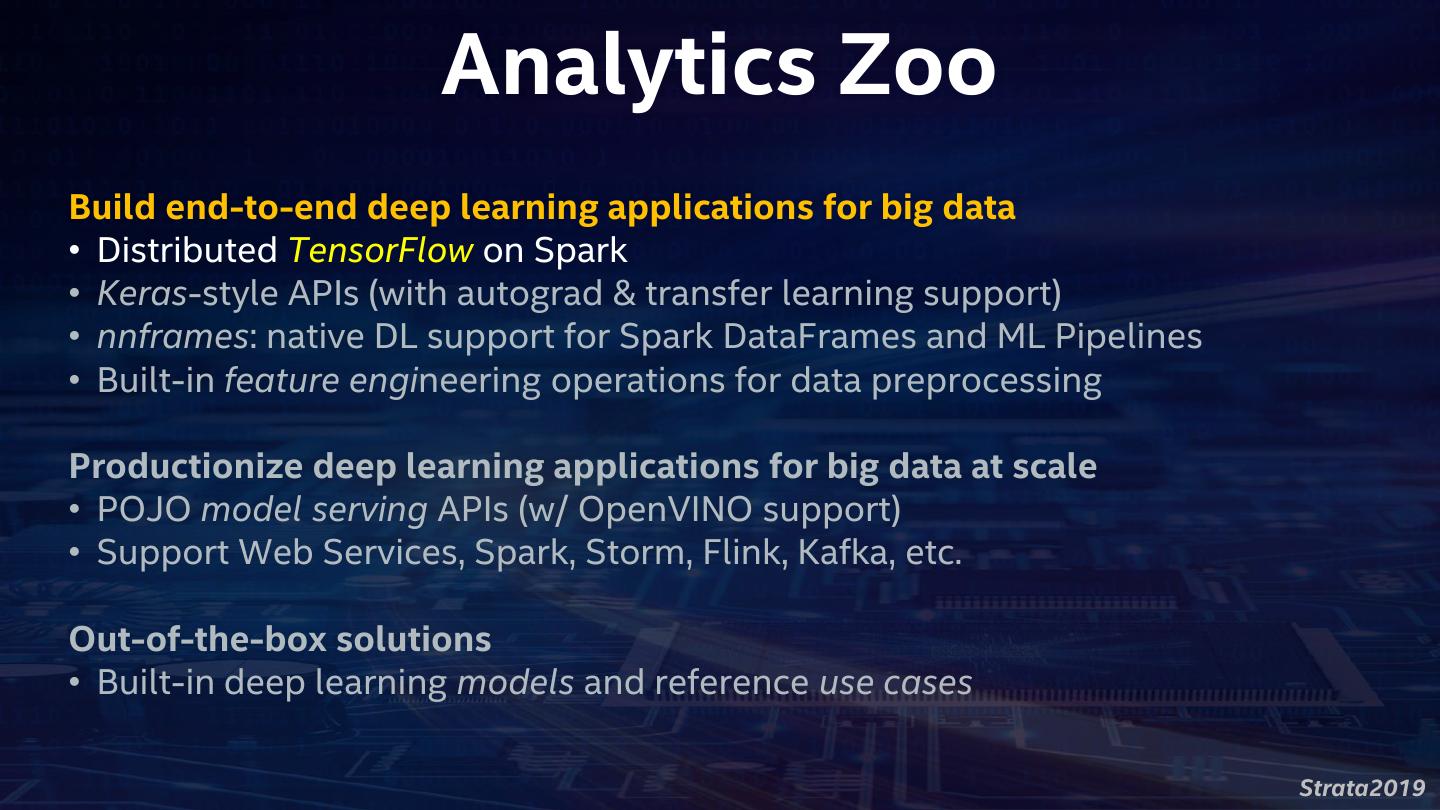 Analytics ZooDistributed Tensorflow, Keras and BigDL in product