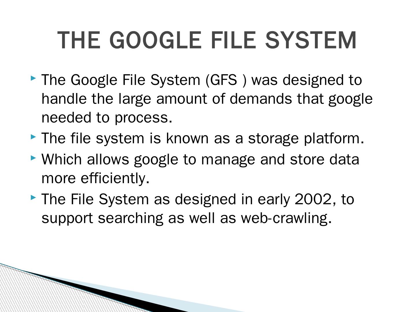 THE GOOGLE FILE SYSTEM