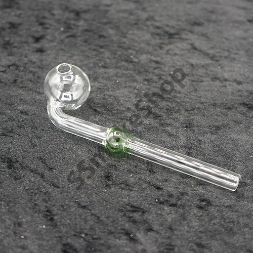 Bent Oil Burner Color Bubble Stem Glass Pipe 5.5 inches •