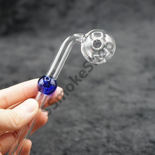Bent Oil Burner Color Bubble Stem Glass Pipe 5.5 inches •