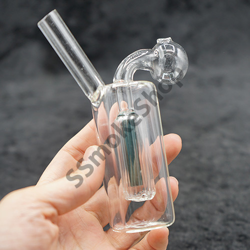 Inner Color Stem Oil Burner Bubbler Glass Pipe 5 inches •