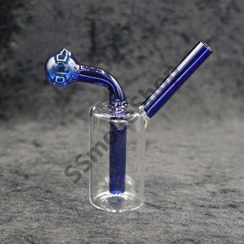 Color Stem Oil Burner Glass Bubbler Pipe 5 inches •