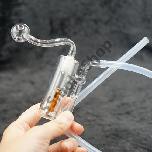 Glass Oil Burner Bubbler Color Stem Inside Design •