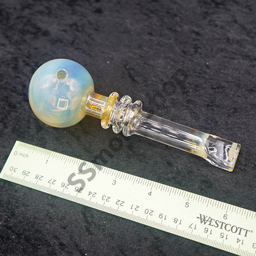 Glass Color Change Oil Burner Pipe 6 inches Fancy Stem •