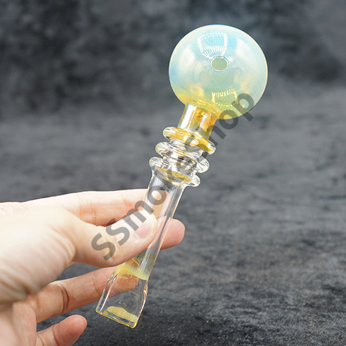 Glass Color Change Oil Burner Pipe 6 inches Fancy Stem •