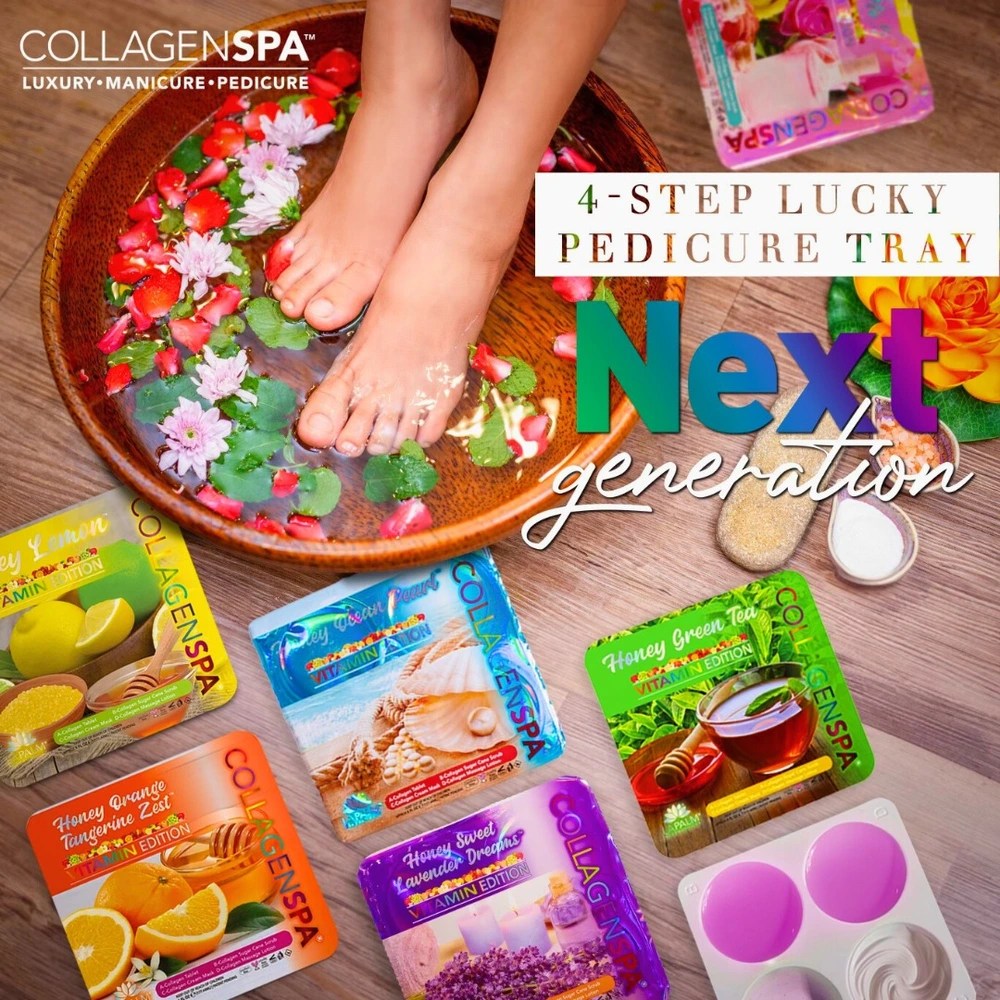 Collagen Spa 4 Step Pedi Tray (96 Trays/Cs) Sunshine Nail Supply