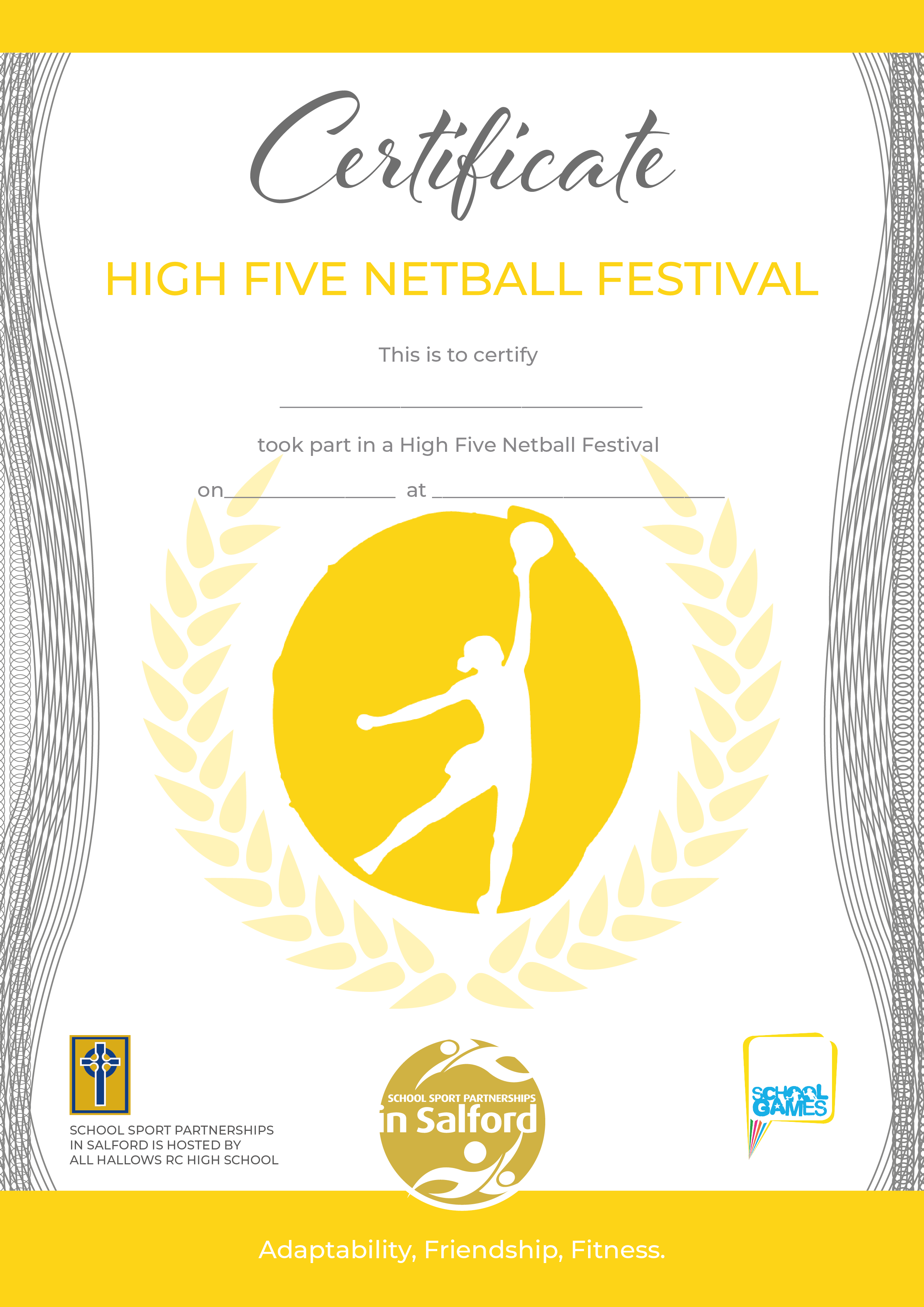 Certificate Salford North SSP