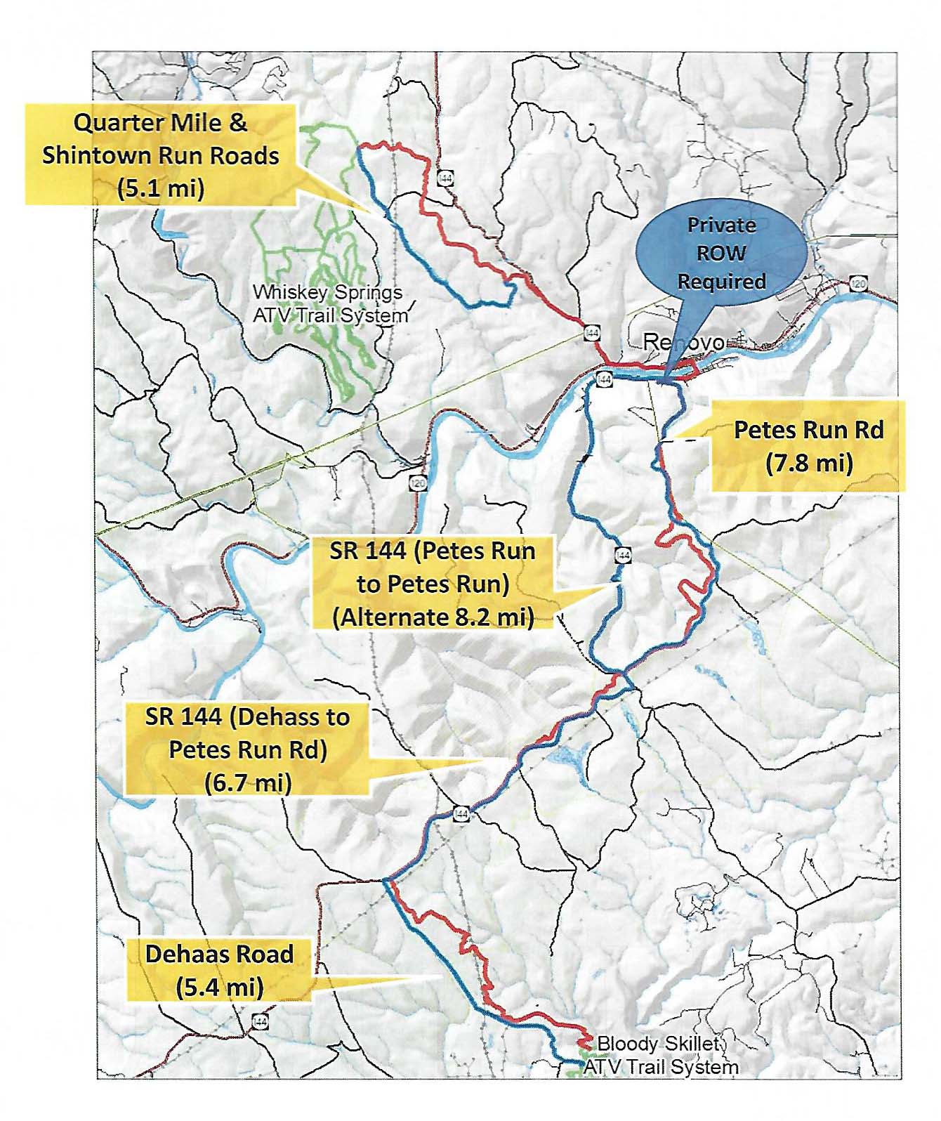 Snow Shoe Rails to Trails Bloody Skillet to Whiskey Springs