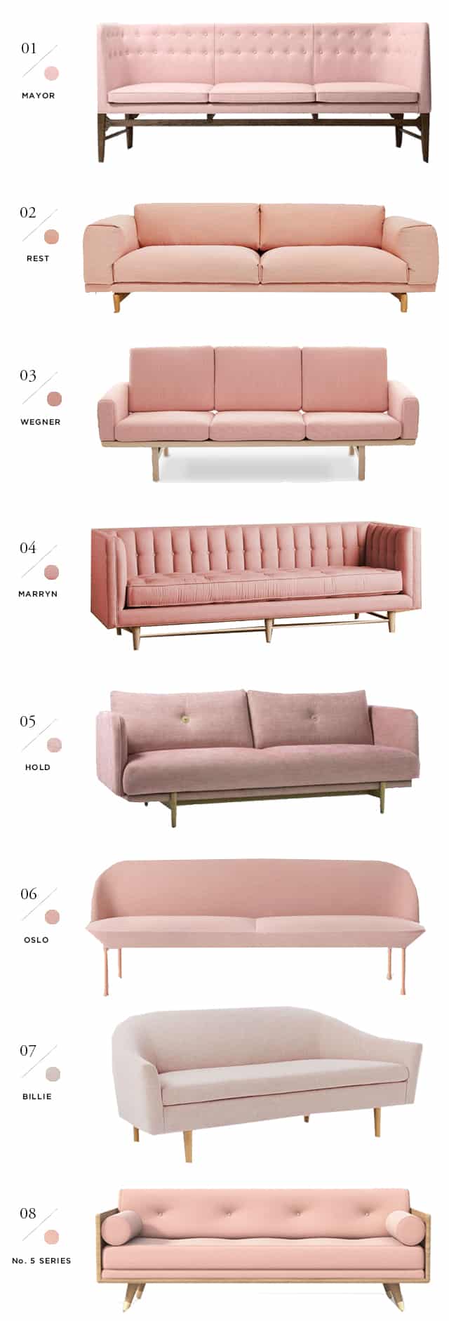 8 best pink sofas Sarah Sherman Samuel