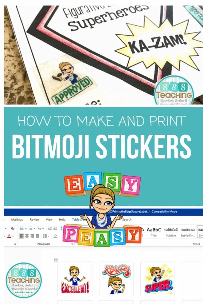 How to make and print Bitmoji Stickers SSSTeaching