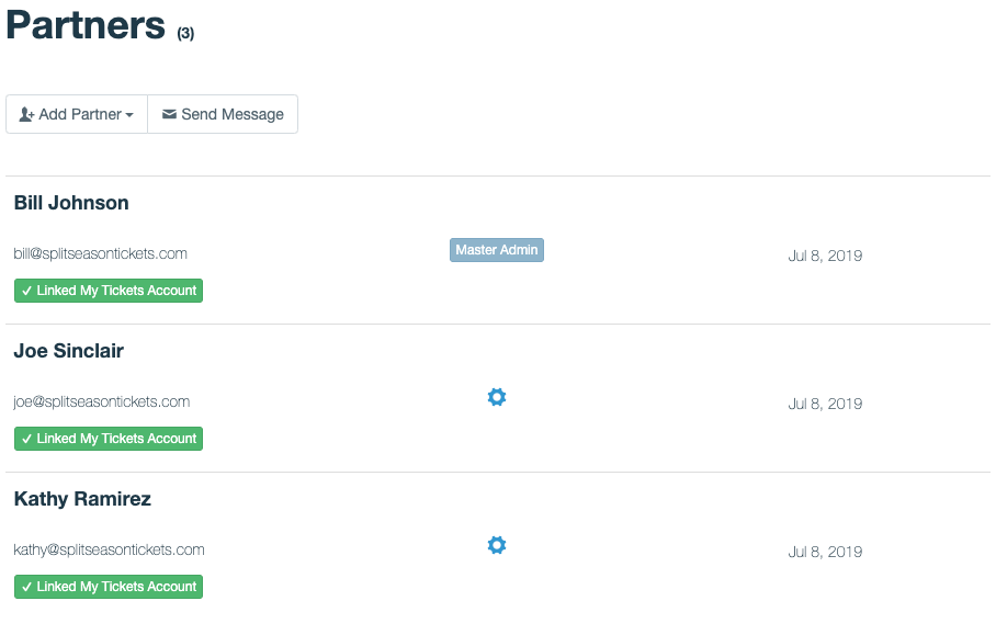 Partner & Ticket Management Twins Ticket Share