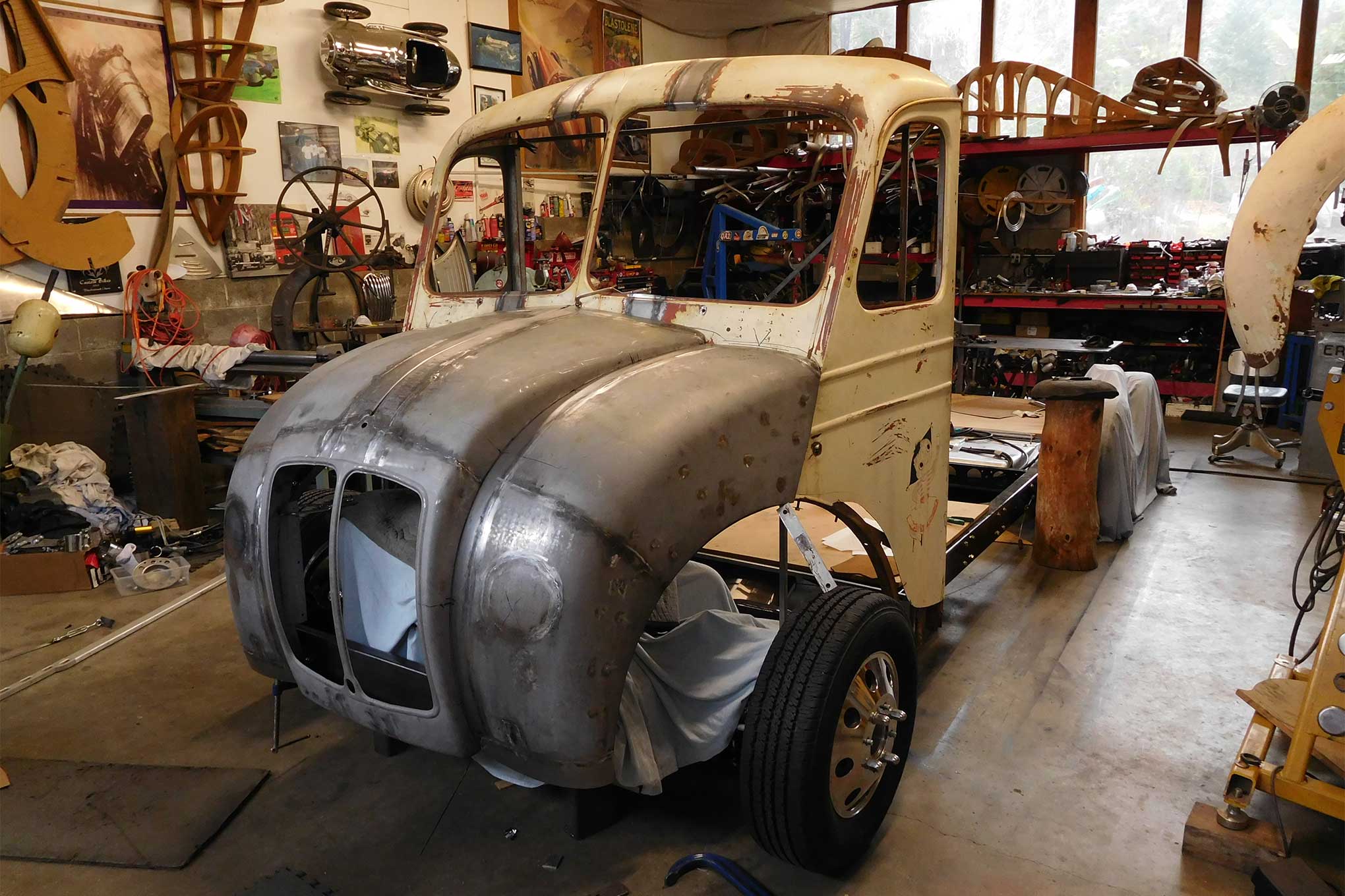 Randy Grubb’s Latest Project Is A Double Decker RV With A VW Bus On Top