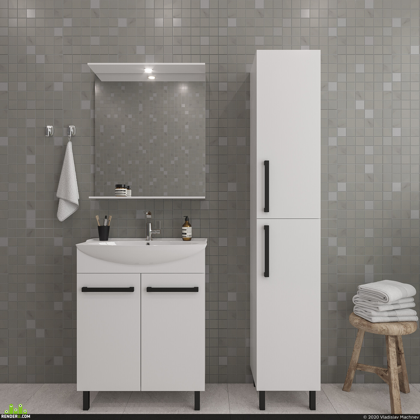 Мебель для ванной комнаты, для каталога Леруа Мерлен.