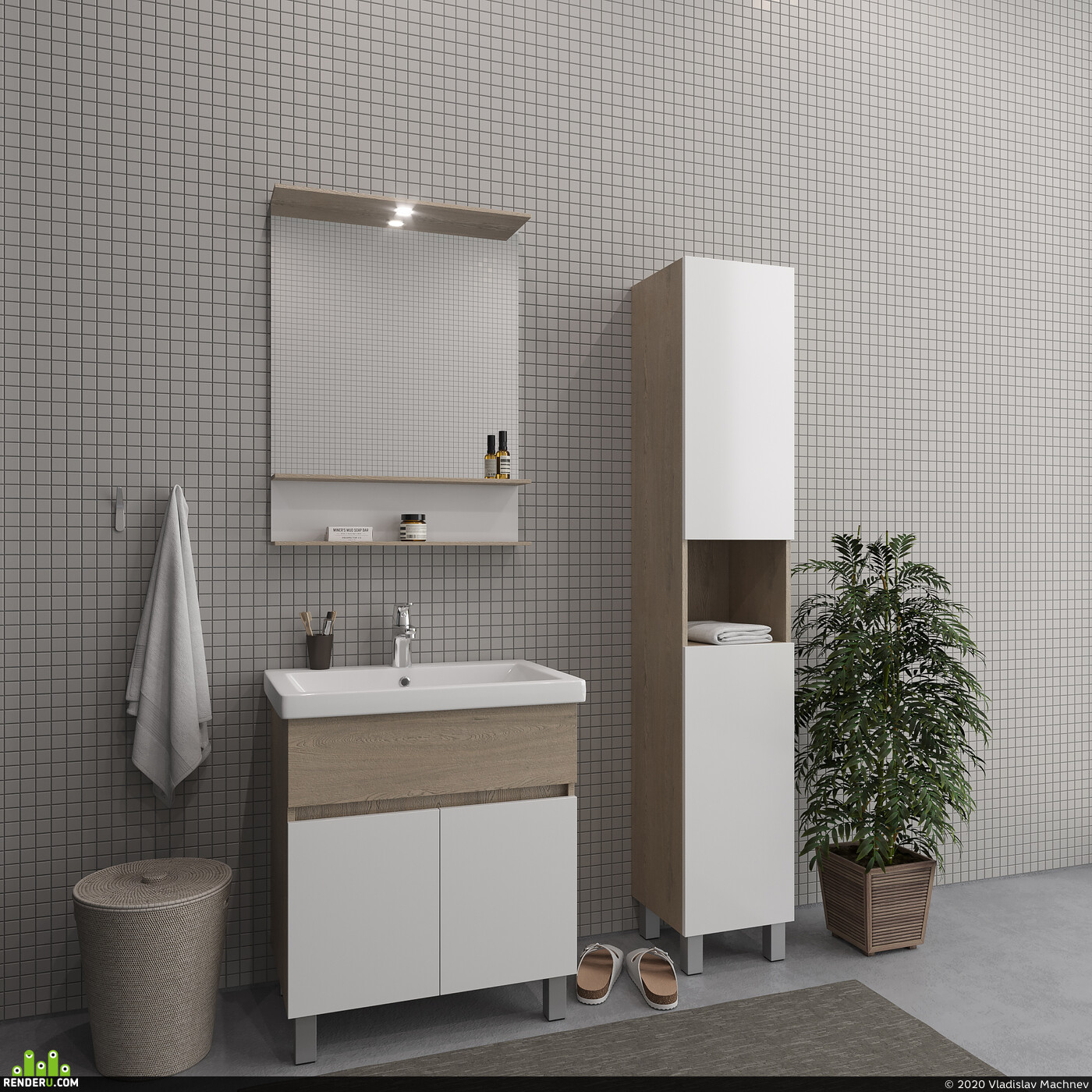 Мебель для ванной комнаты, для каталога Леруа Мерлен.