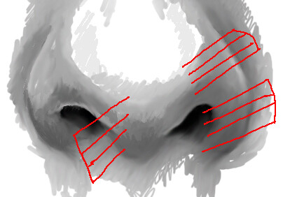 как нарисовать курносый нос
