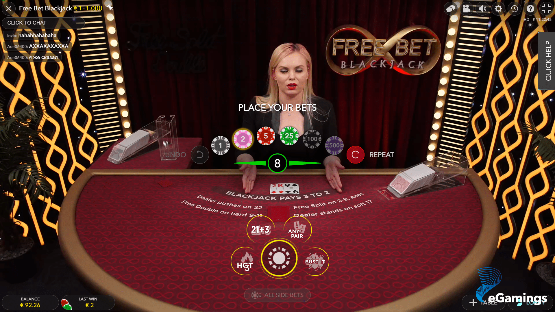 Free Bet Blackjack Evolution Gaming Games catalogue SoftGamings