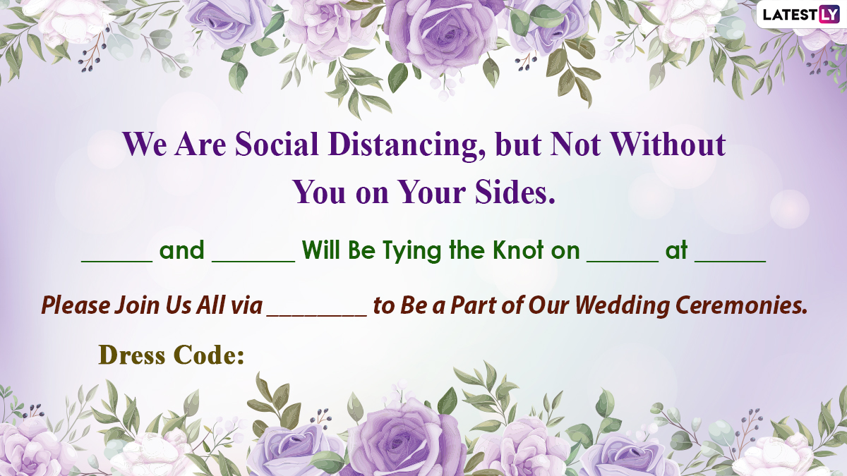 Virtual Wedding Invitation Card Format With Messages Free Photos and