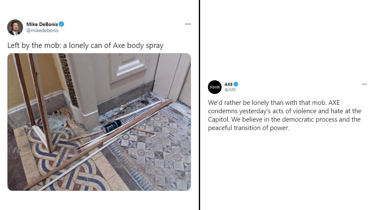 Viral News AXE's Tweet on US Capitol Protests Wins Hearts After Pic