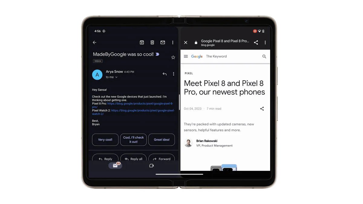 Gmail on tablets, foldables to open links in splitview How to use the