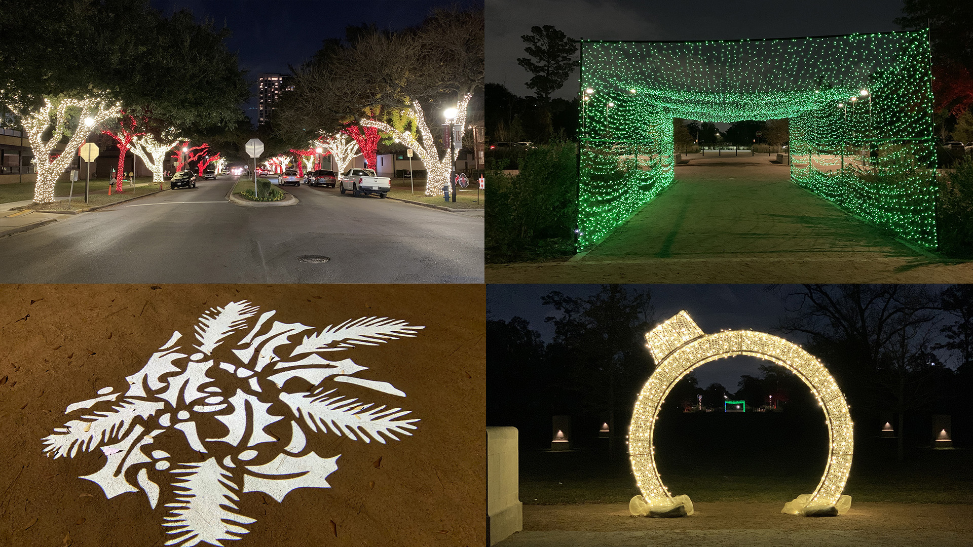 Disfruta gratis de espectáculos de luces navideñas en memorial park y