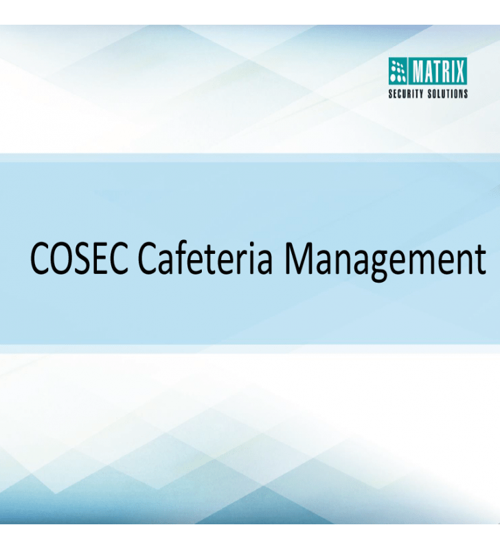 CAFETERIA MANAGEMENT