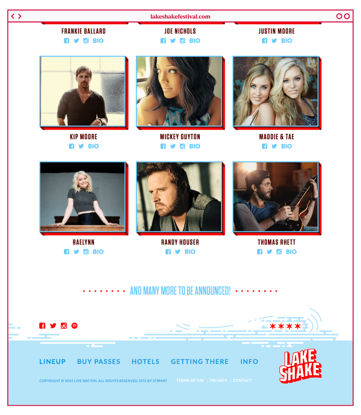 Lake Shake website Lineup ST8MNT BRAND AGENCY