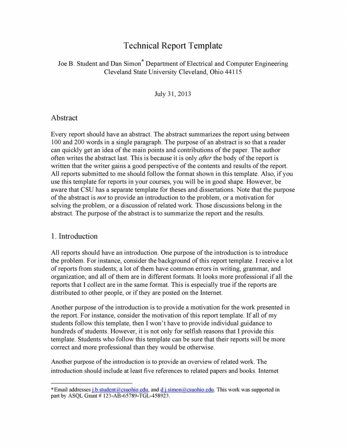 Free 50 Professional Technical Report Examples Format Samples