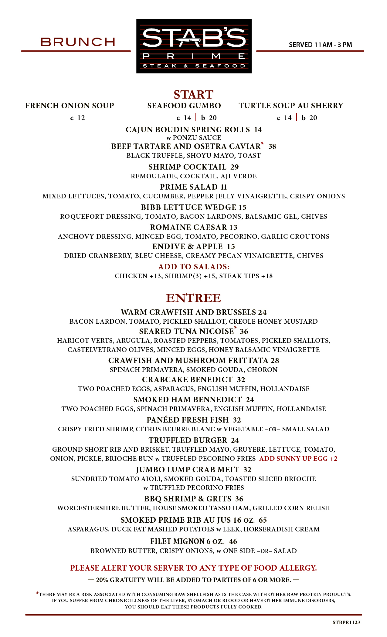 Brunch Baton Rouge Stab's Prime