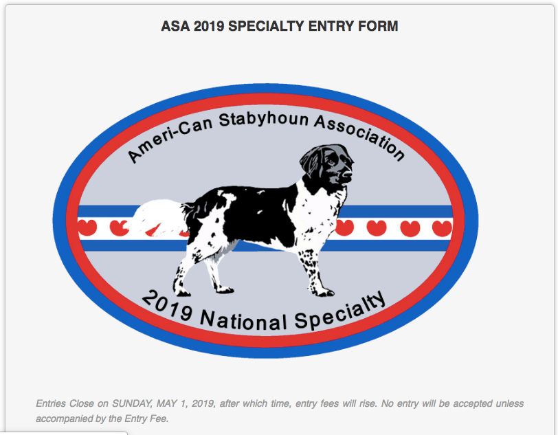 PA entry form AmeriCan Stabyhoun Association